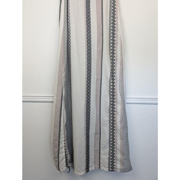 The Odells Maxi Dress Esmera Striped Lagenlook Boho Monochrome Black Gray Size S - Picture 6 of 14